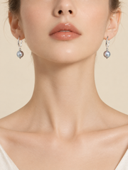 S925 Sterling Silver Madama Grade Japanese Akoya Silver-Gray Pearl Hook Earrings，Single Pearl Drops, Luxury Statement Jewelry for Wedding & Gift