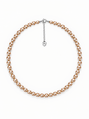 Timeless Natural South Sea Golden Pearl Necklace,S925 Sterling Silver Hand-Knotted Pearl Choker, Wedding & Everyday Wear