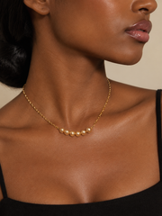 Natural South Sea Rich Golden Pearl Smile Choker Necklace, S925 Sterling Silver Gold Plated Chain, Minimalist Bar Pearl Necklace for Women.