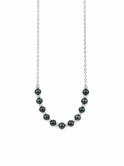 Tahitian Style & True Multi-Pearl Smile Necklace S925 Sterling Silver Chain Mixed Grey & Silver Pearl Minimalist Jewelry.