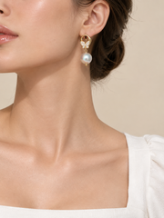 Whimsical Elegance: Pavé Butterfly & Grey Pearl Earrings&nbsp; Iridescent Drop Gift for Her.
