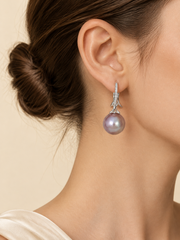 Timeless Elegance: Tapered Pearl & Silver Hook Earrings Pink Pearl Gift for Her.