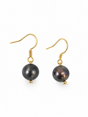 Tahitian Style Pearl Hook Earrings S925 Sterling Silver Gold Plated&nbsp; Minimalist Luxury Drop Earrings for Her.