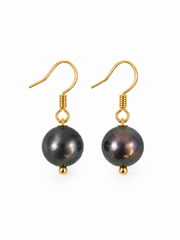Tahitian Style Pearl Hook Earrings S925 Sterling Silver Gold Plated&nbsp; Minimalist Luxury Drop Earrings for Her.