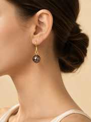 Tahitian Style Pearl Hook Earrings S925 Sterling Silver Gold Plated&nbsp; Minimalist Luxury Drop Earrings for Her.