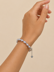 Natural Japanese Akoya Silver-Gray Pearl Freshwater Pearl Bracelet  S925 Sterling Silver Beaded Chain with Heart Tag & Lobster Clasp Elegant Adjustable Pearl Jewelry for Women