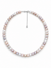 Multi-Color Freshwater Pearl Necklace, S925 Sterling Silver Adjustable Chain, Colorful Baroque Pearls, Elegant Jewelry for Women, Gift for Her.