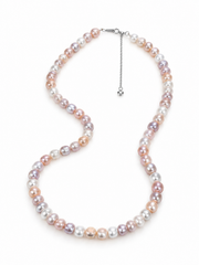 Multi-Color Freshwater Pearl Necklace, S925 Sterling Silver Adjustable Chain, Colorful Baroque Pearls, Elegant Jewelry for Women, Gift for Her.