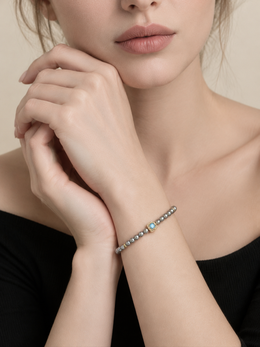 Beaded Gemstone & Gray Pearl Bracelet  Natural South Sea Japanese Akoya Silver-Gray Pearl Pearls, Red Orange Stones & Turquoise Accent, S925 Sterling Silver Heart Charm Adjustable Layered Stack Jewelry