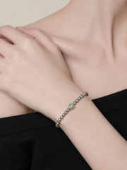 Beaded Gemstone & Gray Pearl Bracelet  Natural South Sea Japanese Akoya Silver-Gray Pearl Pearls, Red Orange Stones & Turquoise Accent, S925 Sterling Silver Heart Charm Adjustable Layered Stack Jewelry