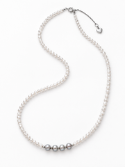 Timeless White Pearl Necklace with four Madama Pearls&nbsp; S925 Silver Adjustable Chain | Elegant Jewelry.