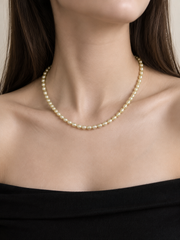 Golden Keshi Pearl Necklace, S925 Sterling Silver Gold Plated, Adjustable Chain with Heart Charm, Elegant Freshwater Pearl Jewelry for Women, Gift for Her.