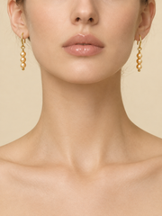 Natural South Sea Golden Pearl Hook Earrings, S925 Sterling Silver Gold Plated 3pcs Golden Pearl Dangle Earrings, Minimalist Stacked Pearl Drop Earrings for Women Wedding