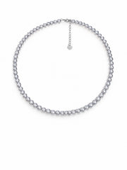 Japanese Akoya Silver-Gray Pearl Gray Pearl Necklace S925 Sterling Silver Classic Single Strand Adjustable Chain with Heart Charm Elegant Gift for Her.