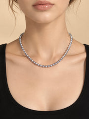 Japanese Akoya Silver-Gray Pearl Gray Pearl Necklace S925 Sterling Silver Classic Single Strand Adjustable Chain with Heart Charm Elegant Gift for Her.