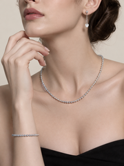 Gray Blue Akoya Pearl Pendant Necklace – S925 Silver Gold Plated, Natural Saltwater Pearl, Dainty Luxury Gift for Her.